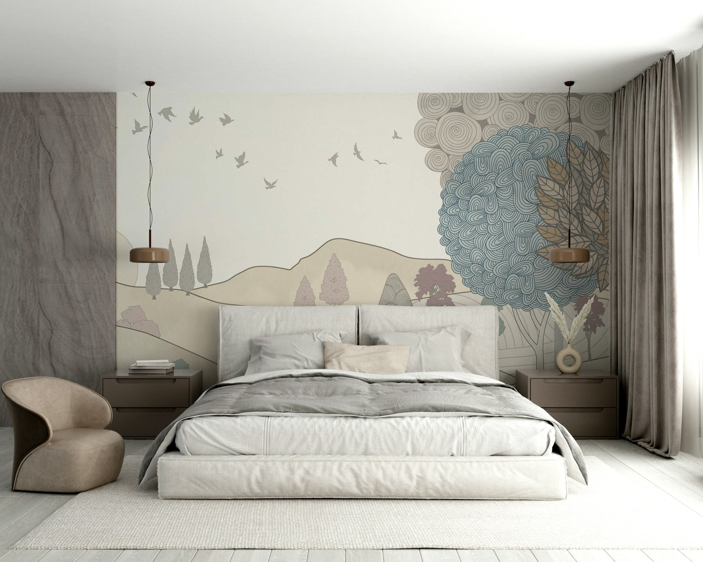 Serene Countryside Dreamscape Wallpaper