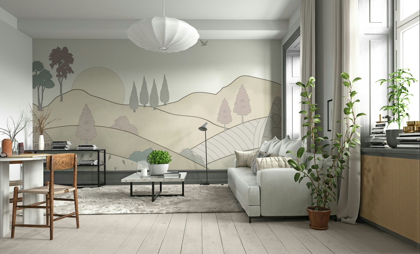 Serene Countryside Dreamscape Wallpaper