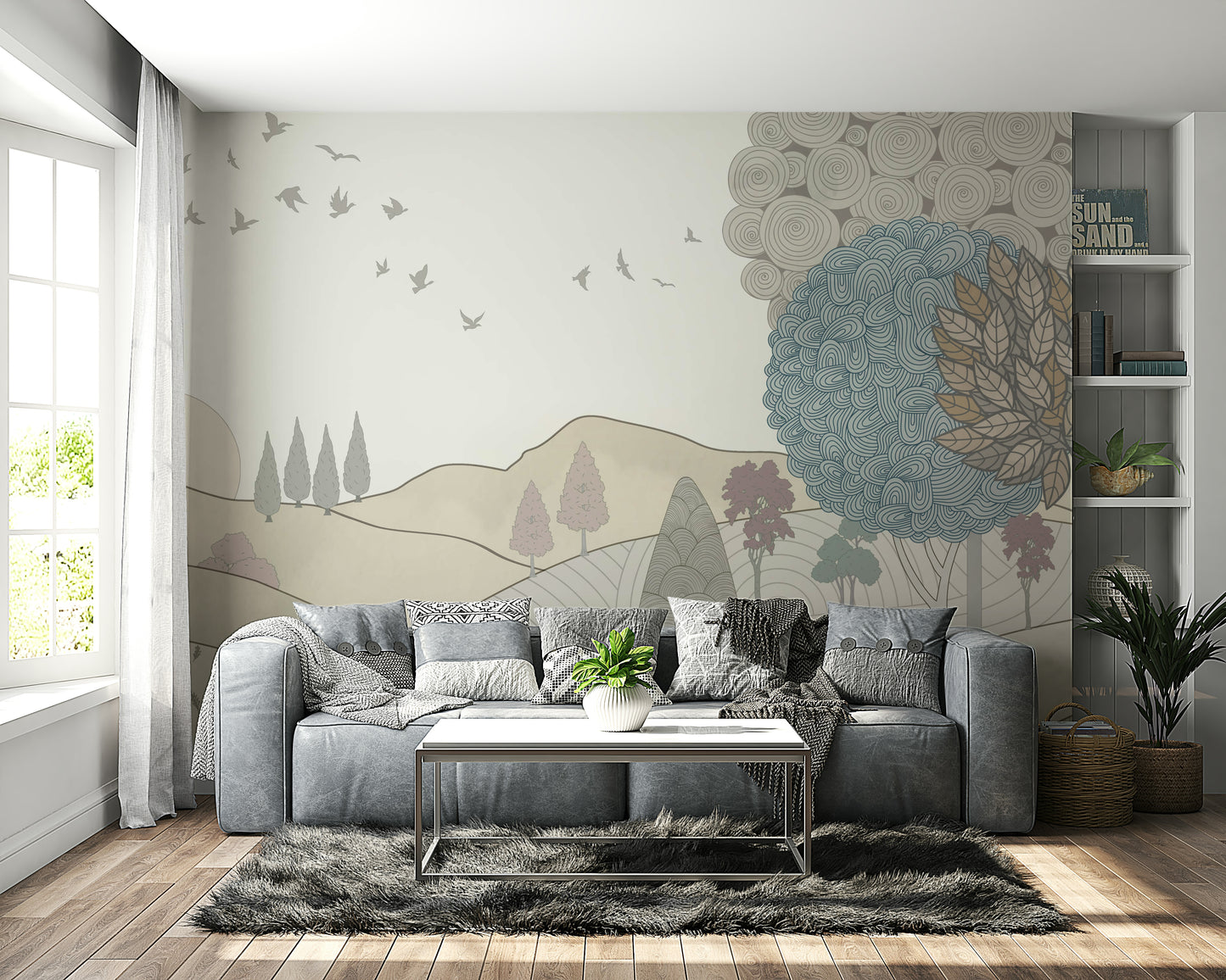 Serene Countryside Dreamscape Wallpaper