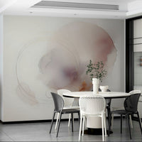 Serene Drift Wall Mural with soft navy and white tones for a bedroom.