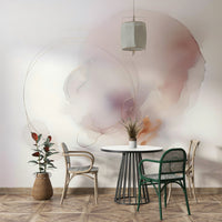 Serene Drift Wall Mural paired with silver accents in a modern hallway.