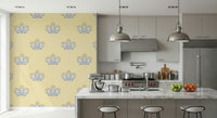 Uplifting Serene Flora wall mural, cheerful subtle bloom cluster.