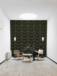 A contemplative floral pattern wallpaper mural for a feature wall.

