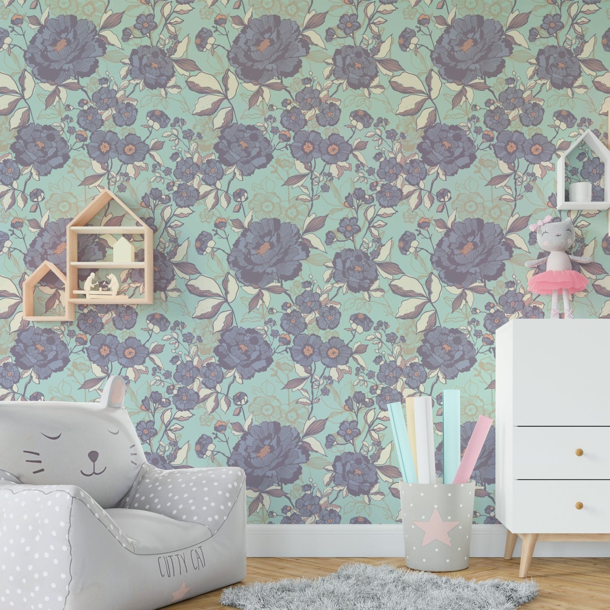 Full view of the seamless mural on a wall.

