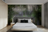 Gentle hues of green and brown
