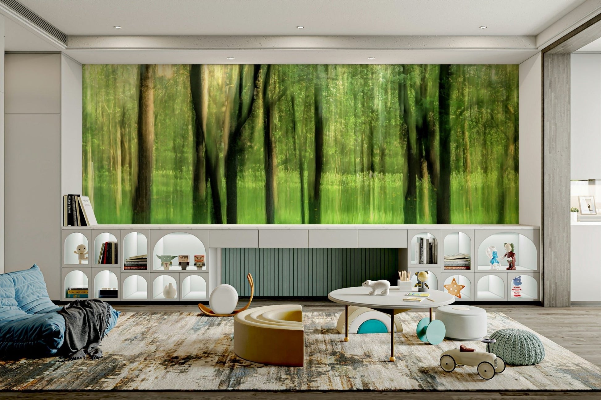 Tranquil forest landscape wall mural
