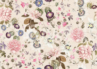 Serene floral wallpaper in soft pastels for a tranquil space

