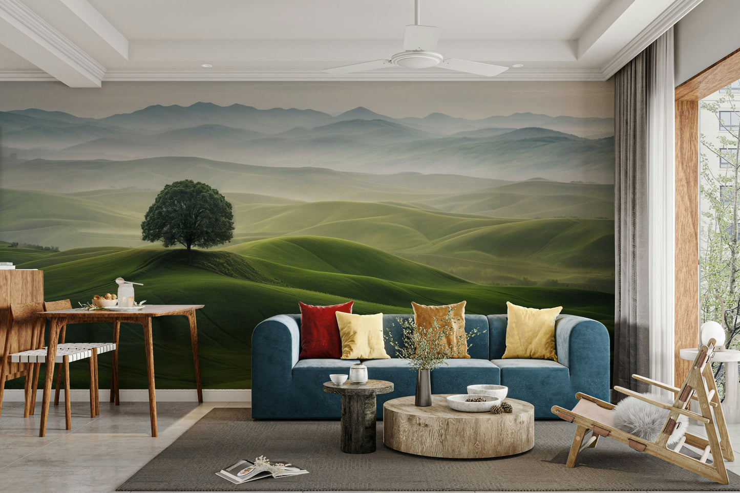 Wallpaper for walls showcasing serene hilltop views

