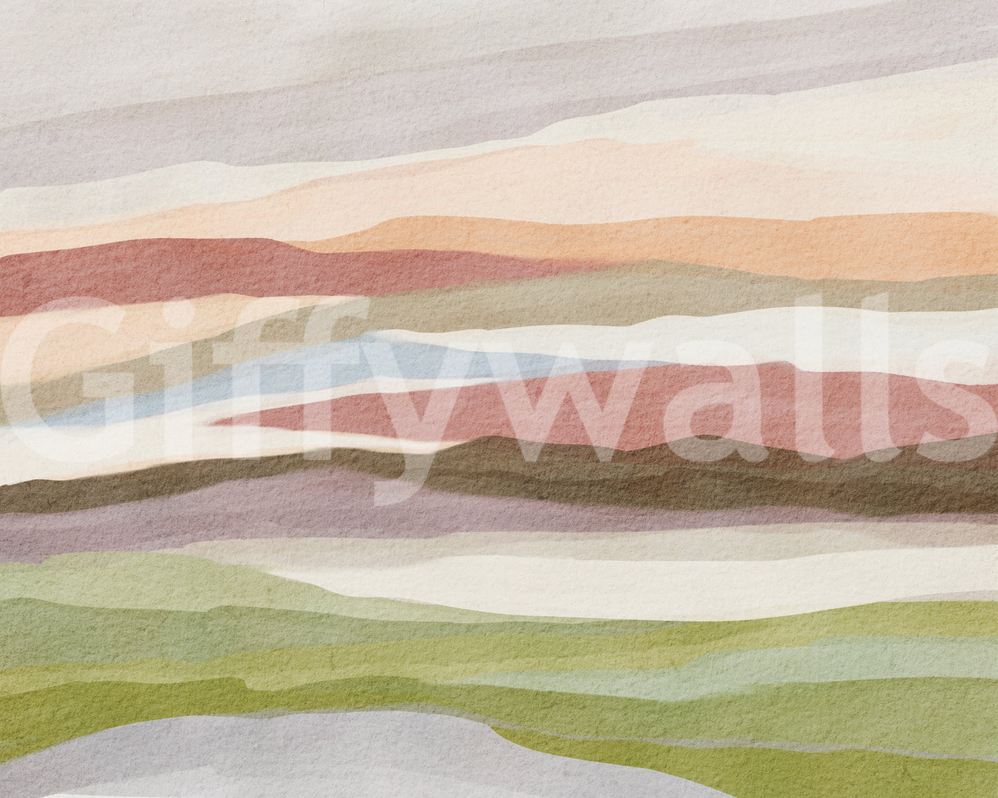 Modern wall mural with soothing horizontal layers

