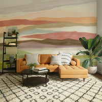 Soft landscape mural featuring distant horizons

