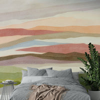 Sunset-inspired serene mural with fading sky tones


