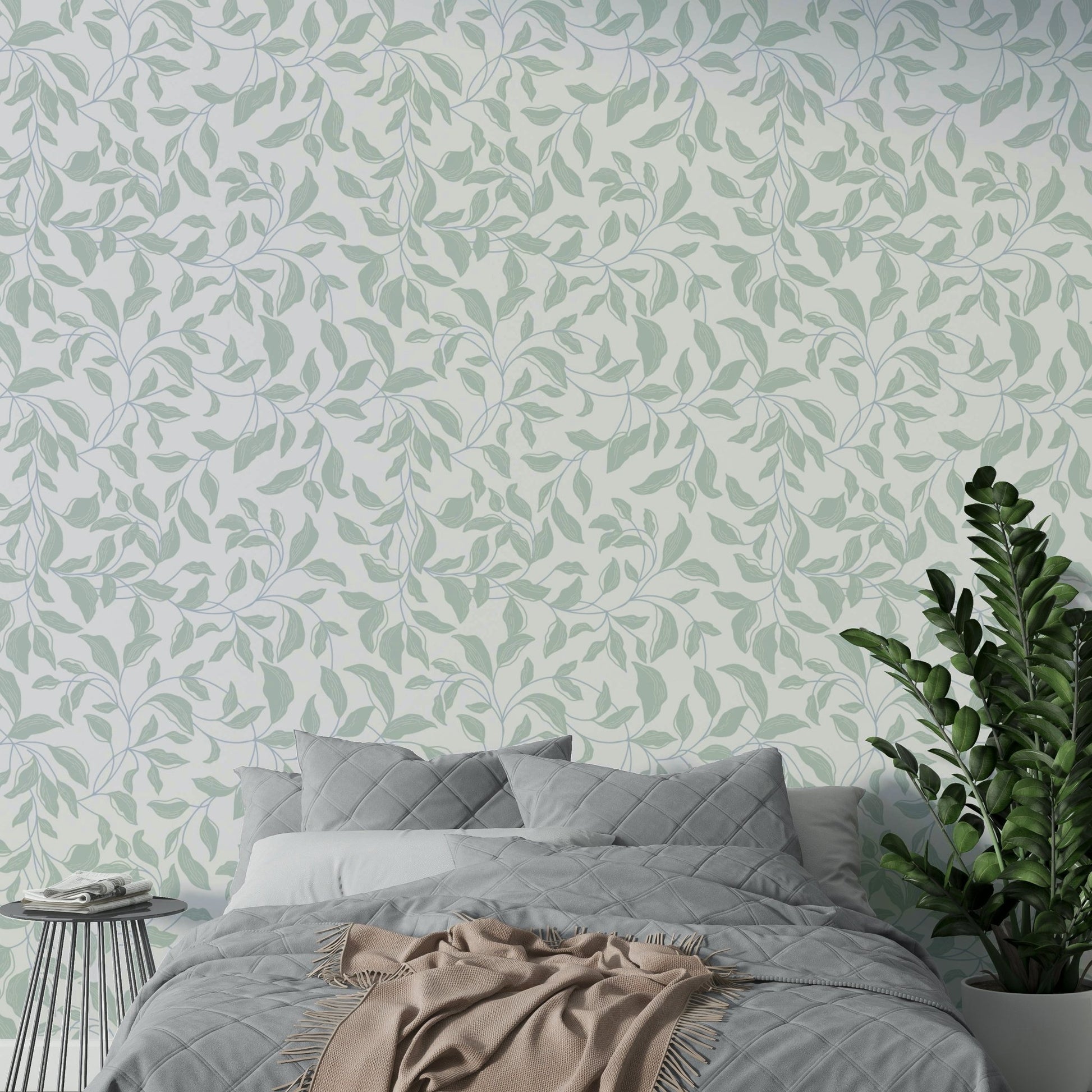 The color palette is composed of various shades of green, possibly with hints of light or dappled sunlight.

