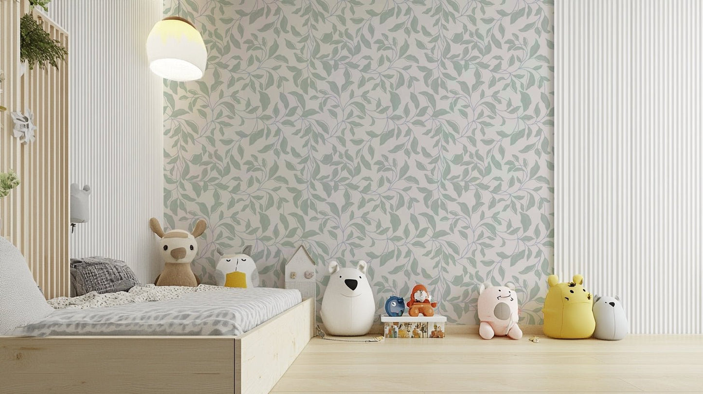 Features a dense but gentle pattern of leaves, creating the impression of a natural canopy.

