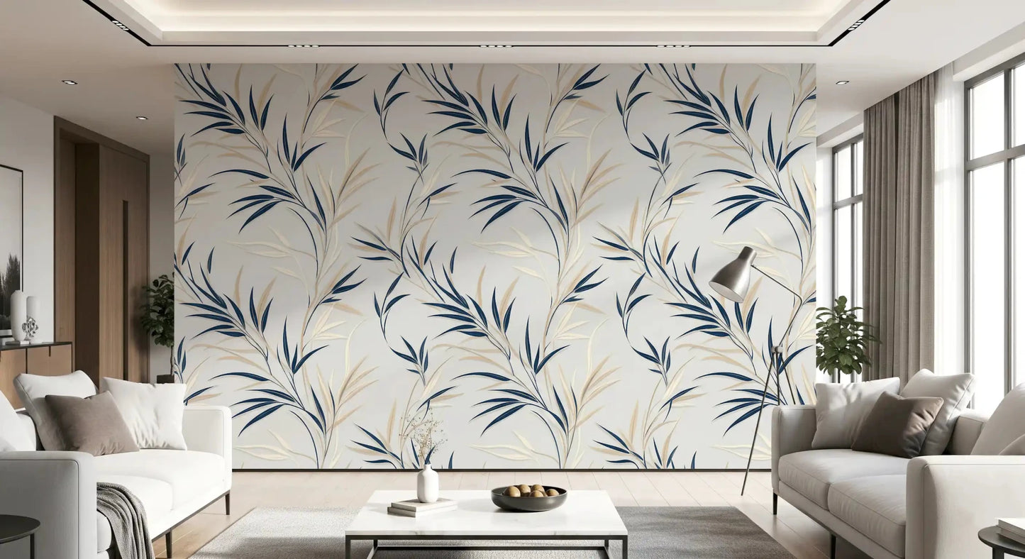 This elegant wall mural fits perfectly in a living room, creating a gentle, calm environment.