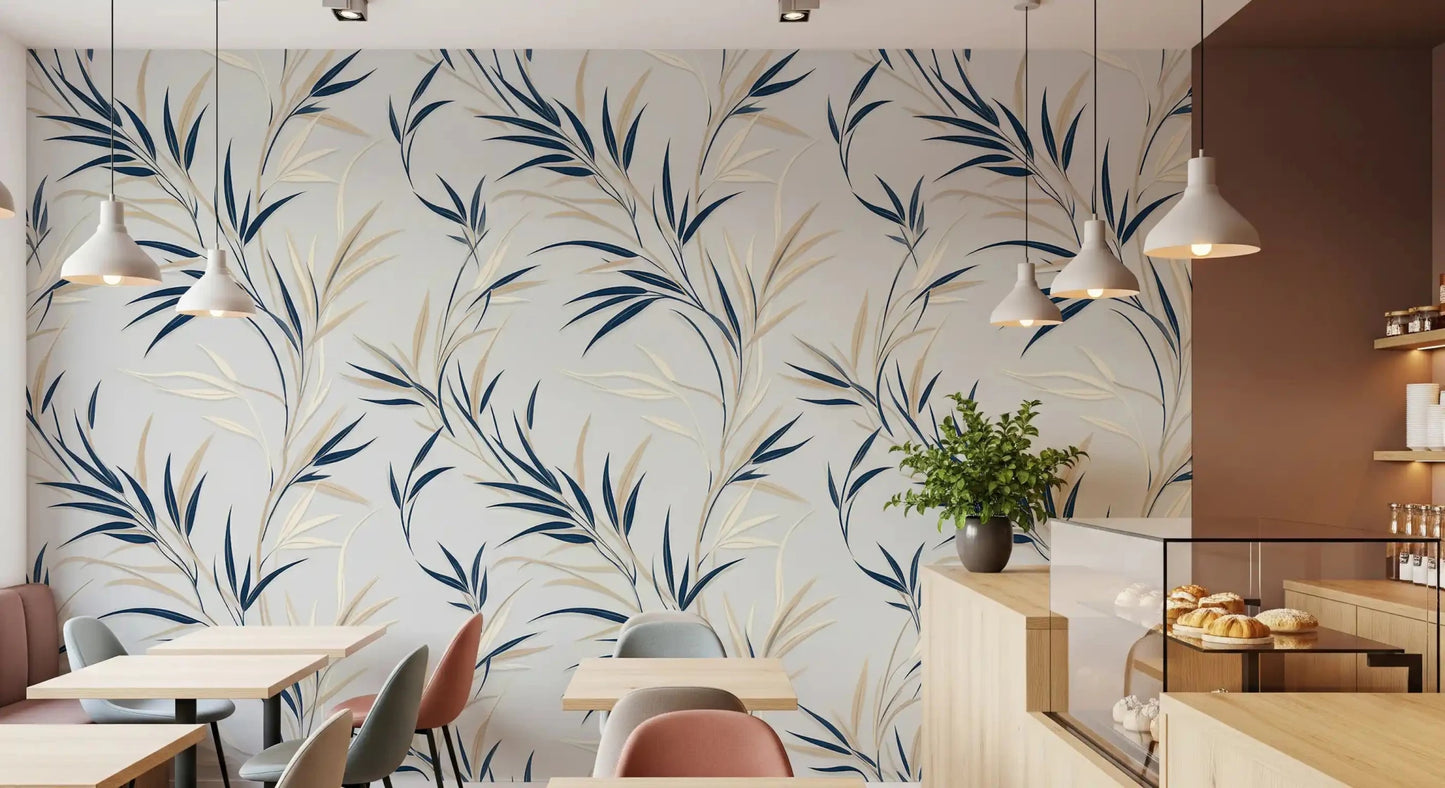 Bring a peaceful vibe to your restaurant with the Serene Leaf Sway Wall Mural.