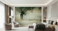 A beautiful wide-angle wall mural of a peaceful meadow.