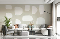 An artistic minimalist form mural for home decor.