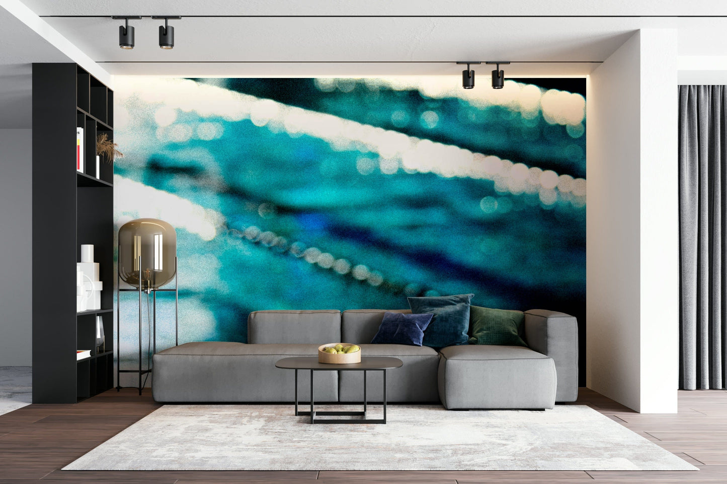 A beautiful swimming pool wallpaper mural for a modern home.

