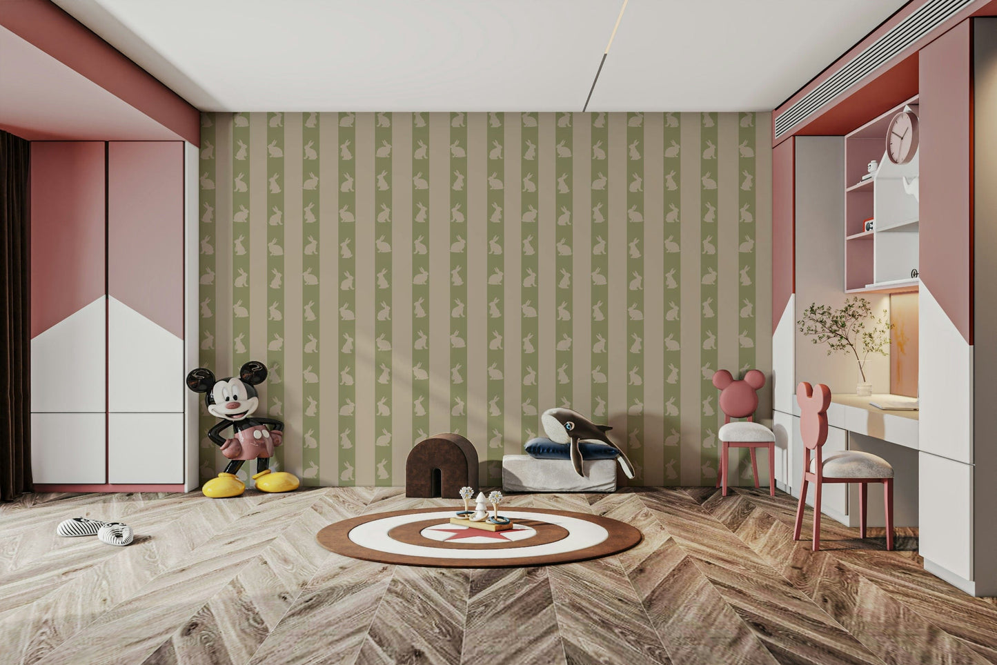 The composition is a structured, repeating pattern.

