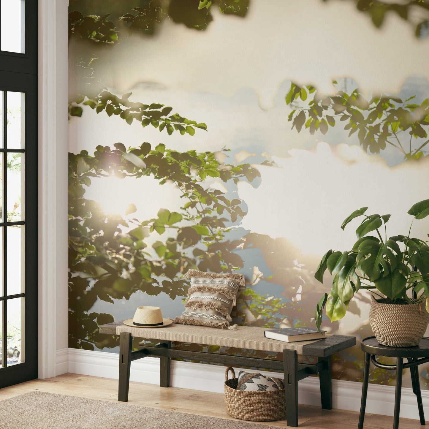 Soft tree reflection in water wallpaper
