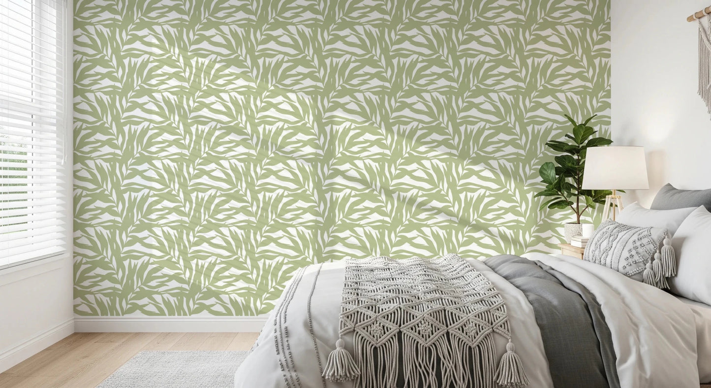 Serene Sage Canopy Leaves Wallpaper⁠