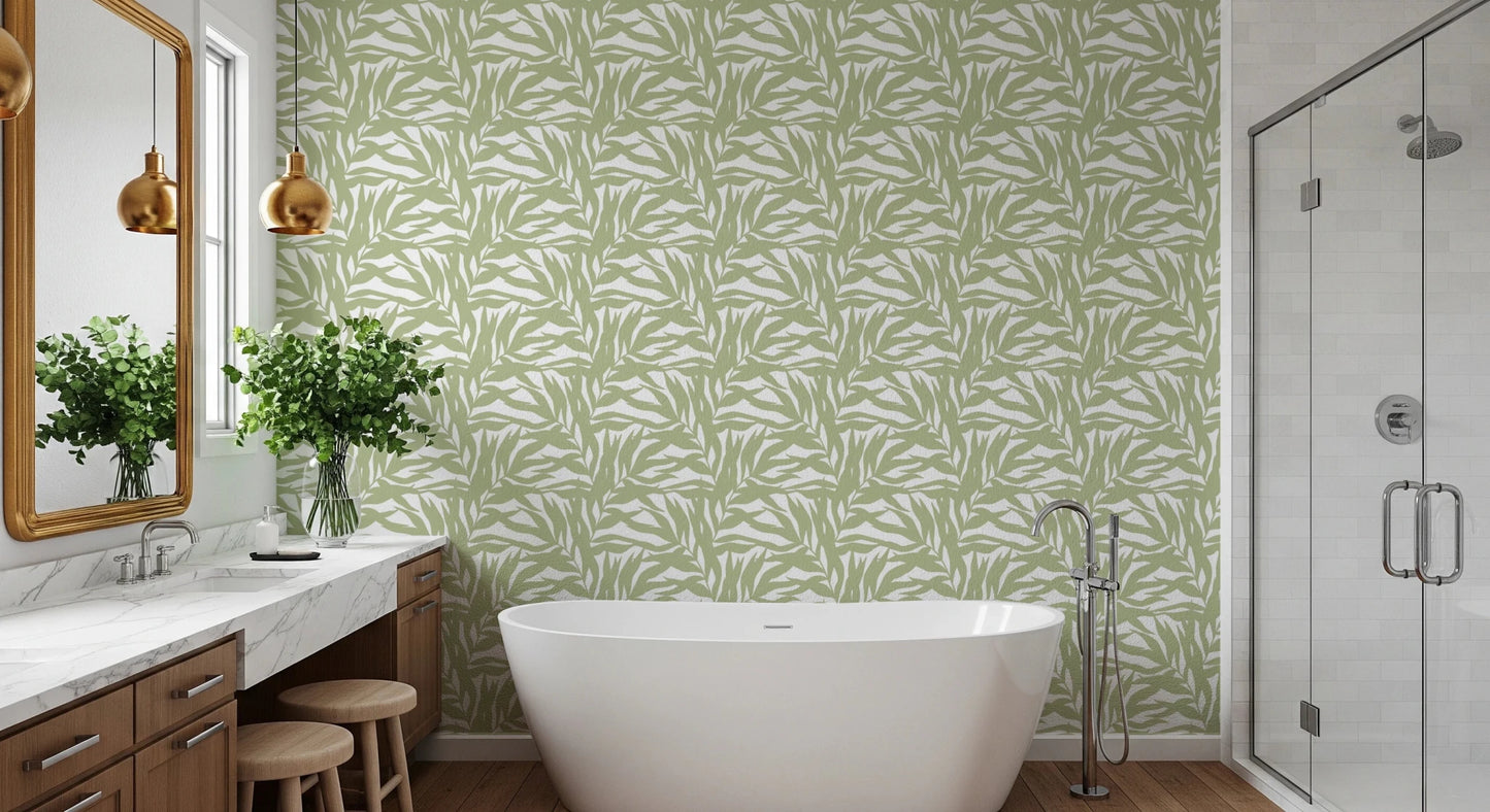 Serene Sage Canopy Leaves Wallpaper⁠