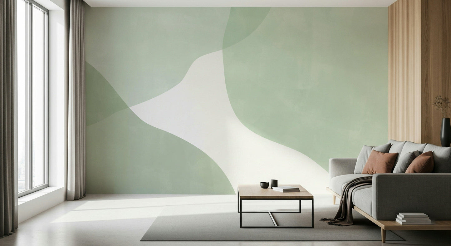Serene Sage Curves Wall Mural