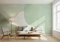 An artistic minimalist form mural for home decor.