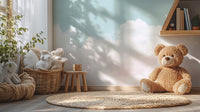 Calming sky mural with pastel cloud wallpaper