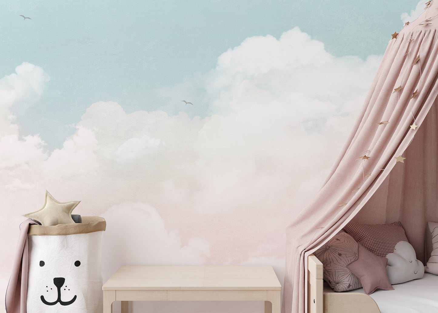 Serene sky wallpaper with soft pastel clouds