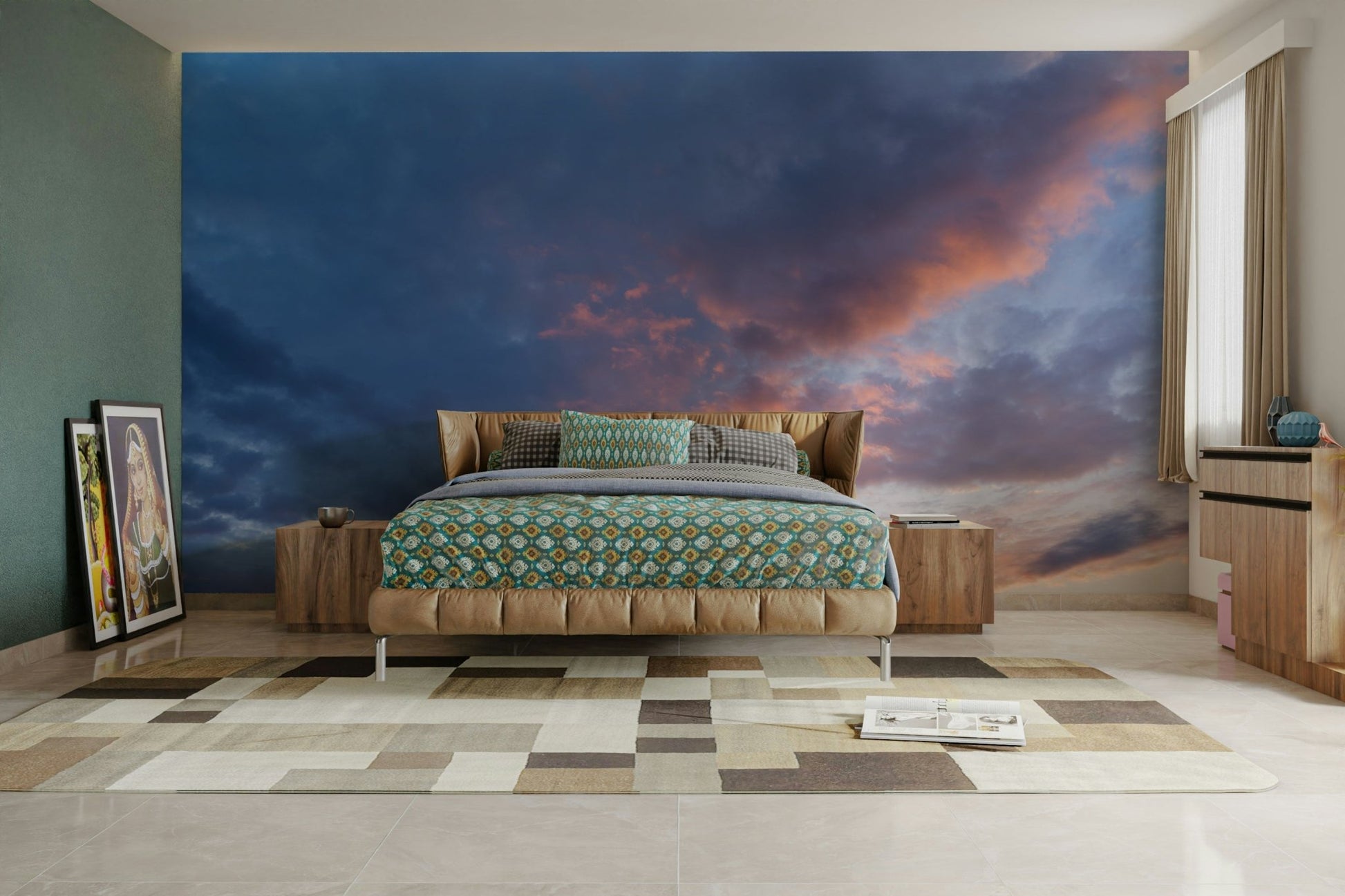 Tranquil sky at sunset mural

