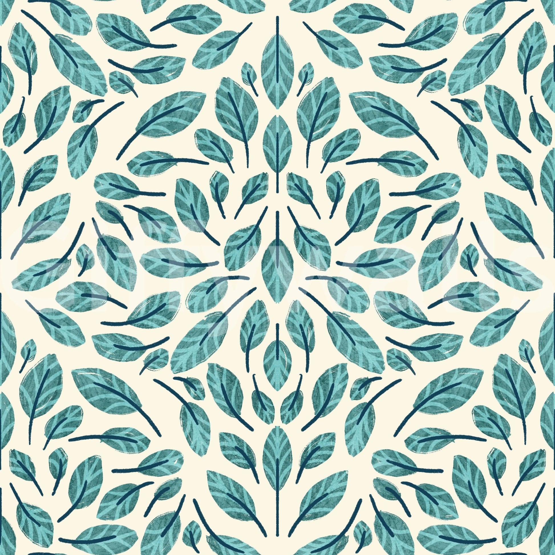 Serene leaf wallpaper with natural textures

