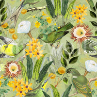 Serene tropical bird wallpaper for relaxing home interiors

