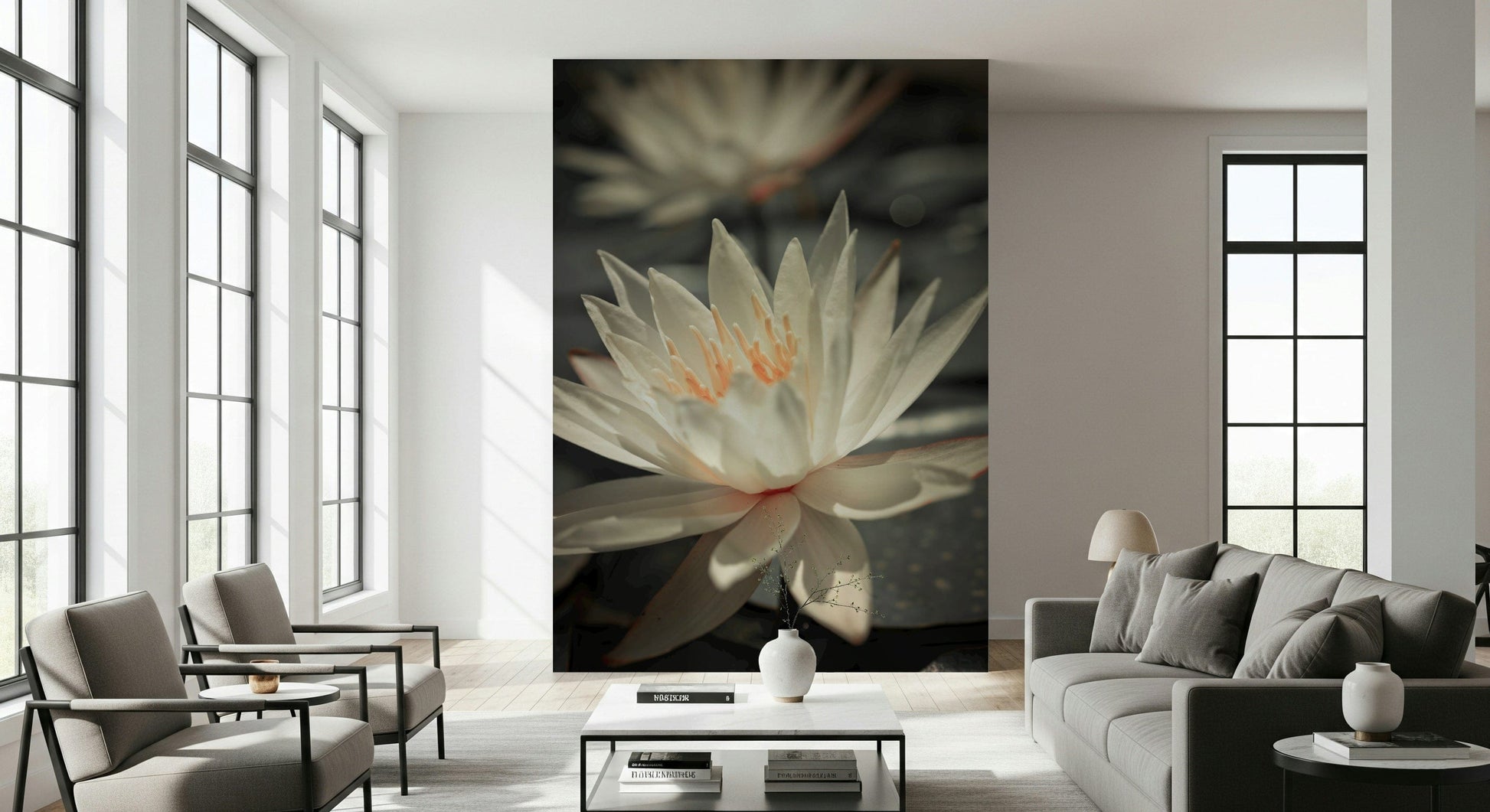 Natural beauty floral print wallpaper soft focus dreamy aesthetic.