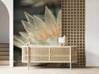 Water Lily with golden stamen detail beautiful floral wallpaper.