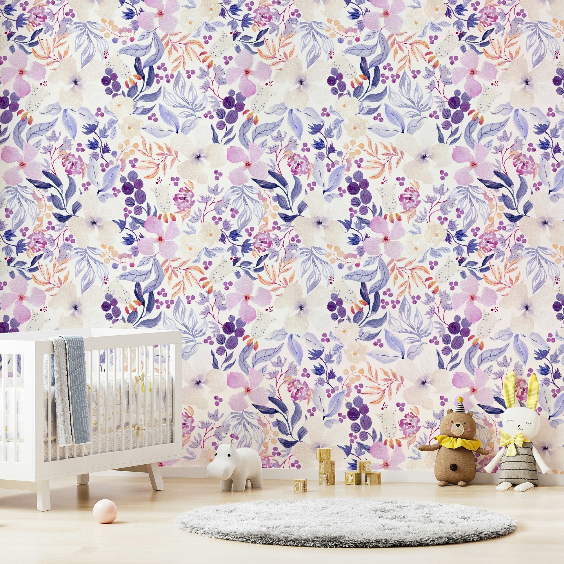 Artistic bloom mural with soft, flowing petals

