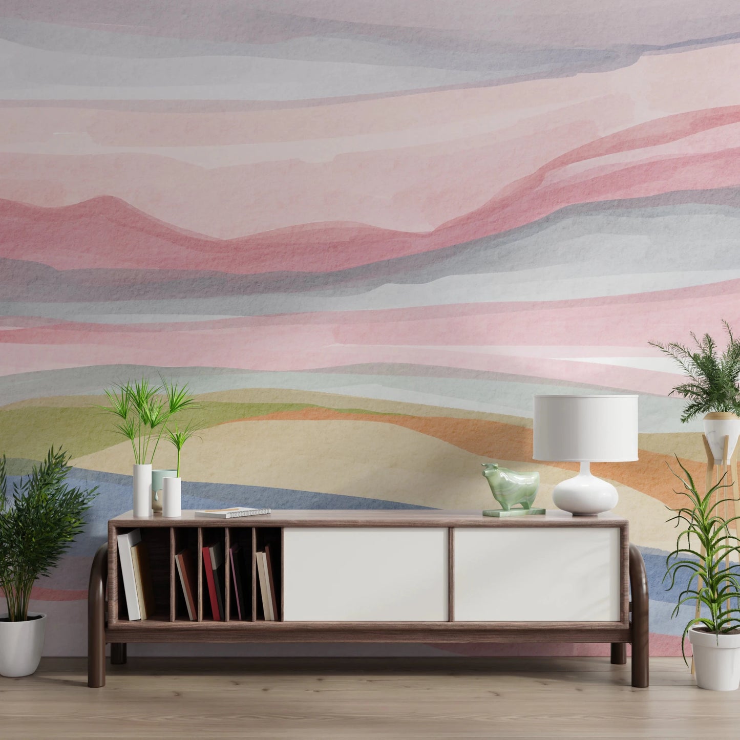 Serene Watercolor Wall Mural