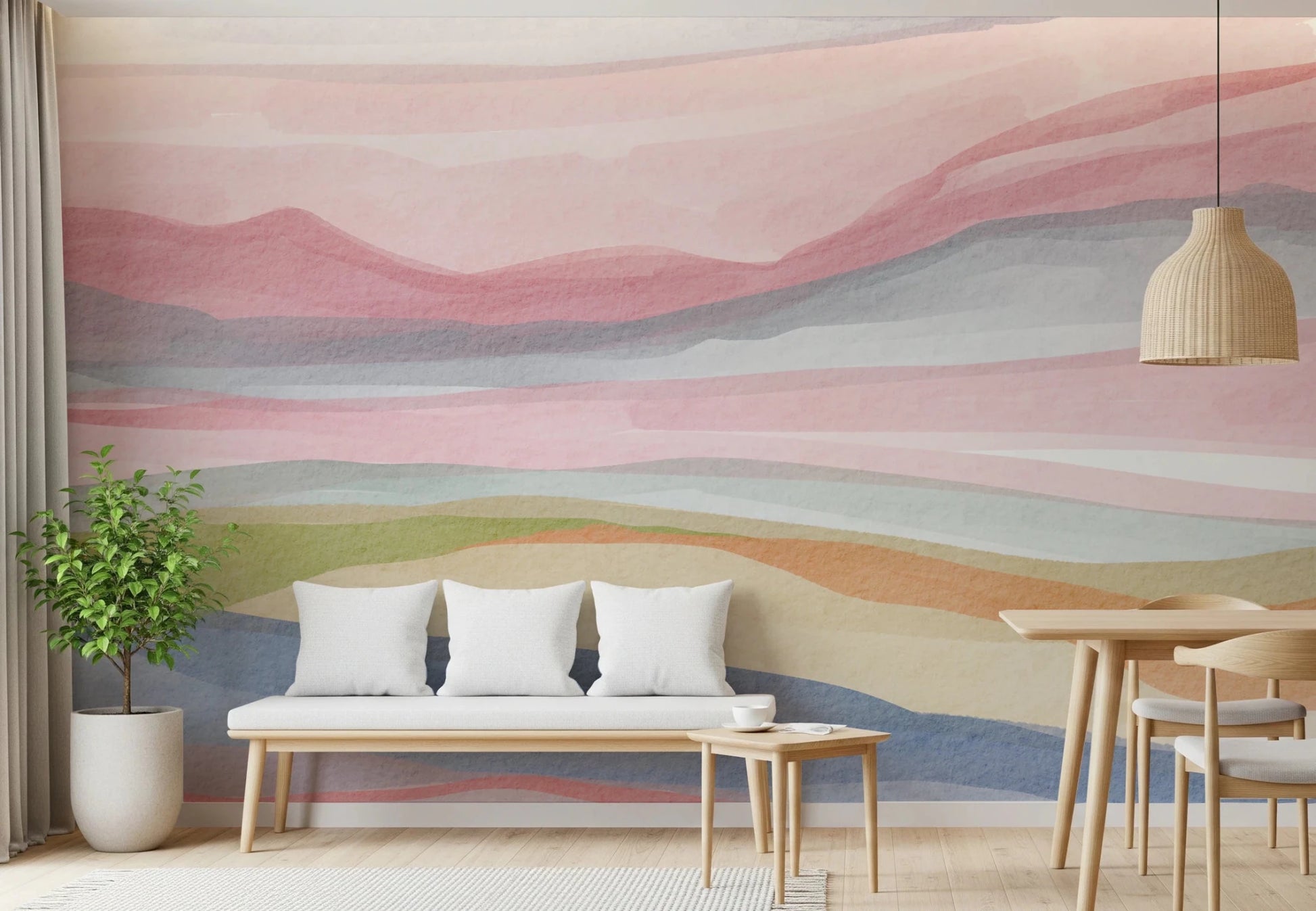 Serene Watercolor Wall Mural