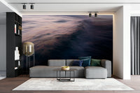 A beautiful abstract ocean wall mural for a living room.

