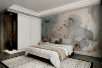 Delicate flower wallpaper for bedroom or reading space

