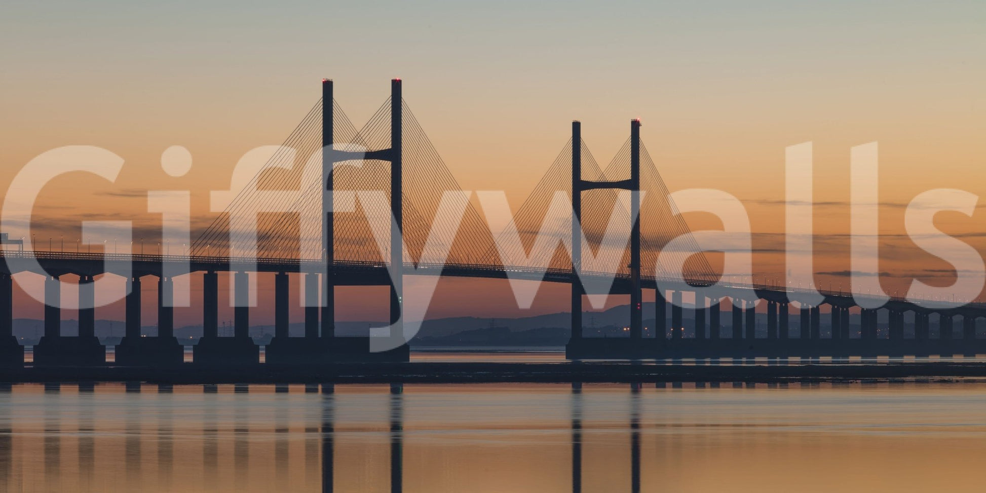 Severn Bridge at Dusk majestic architecture wallpaper masterpiece.