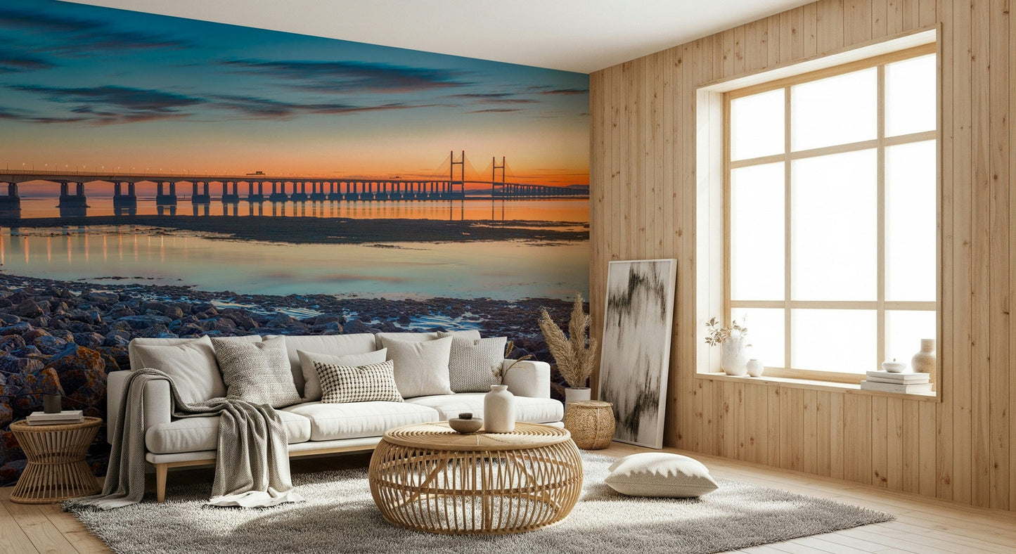 Majestic Scenic River Bridge View wallpaper wide landscape shot