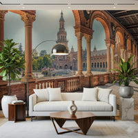 Plaza España: Timeless View Wall Mural Seville architecture wallpaper mural.
