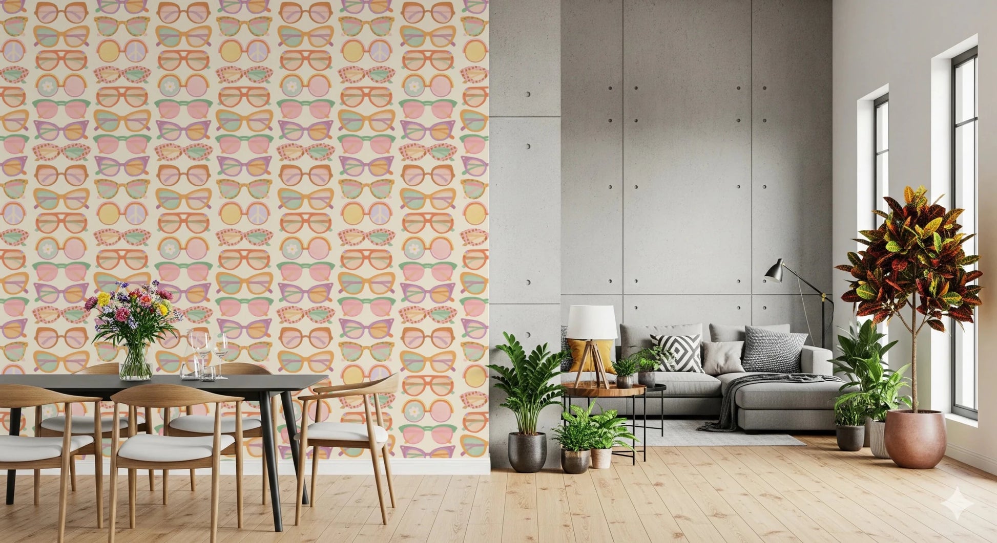 Shades of Cool - Mid - Mod Summer Muted Tones Wallpaper⁠