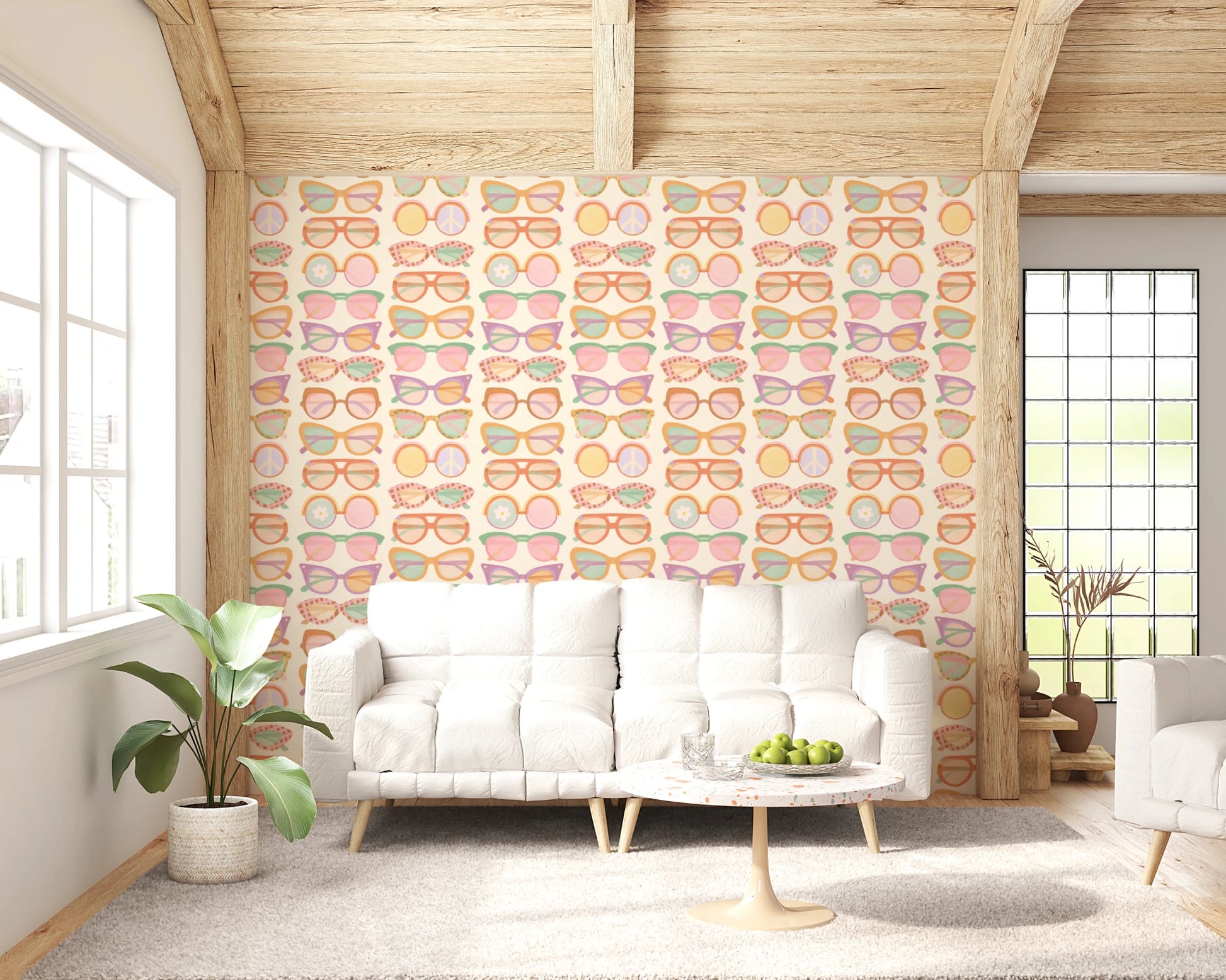 Shades of Cool - Mid - Mod Summer Muted Tones Wallpaper⁠