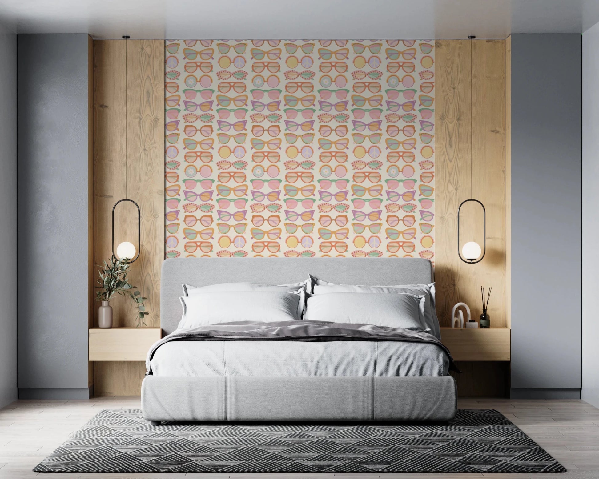 Shades of Cool - Mid - Mod Summer Muted Tones Wallpaper⁠