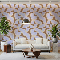 Earthy terracotta wedges Shapescape wallpaper for walls.
