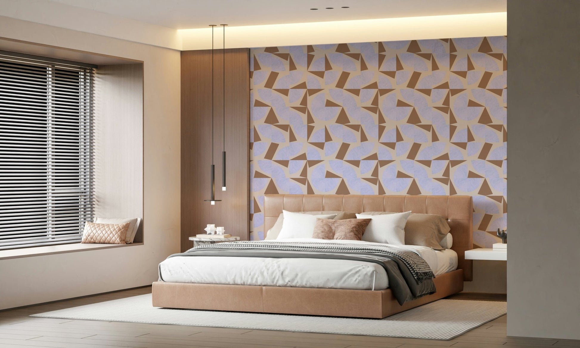 Shapescape lavender stone circles wallpaper mural design.