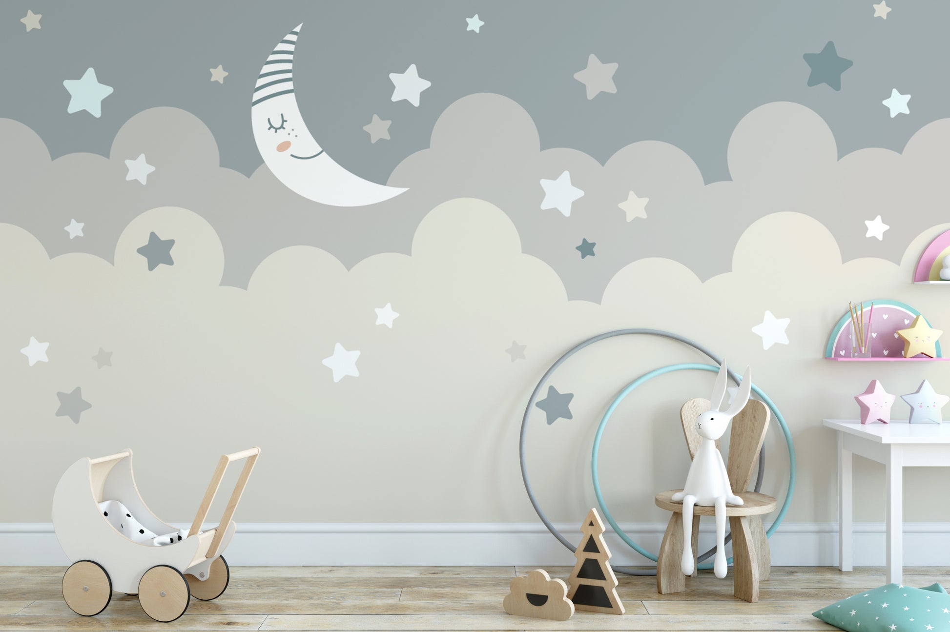 Starry Night Moon Wallpaper for kids