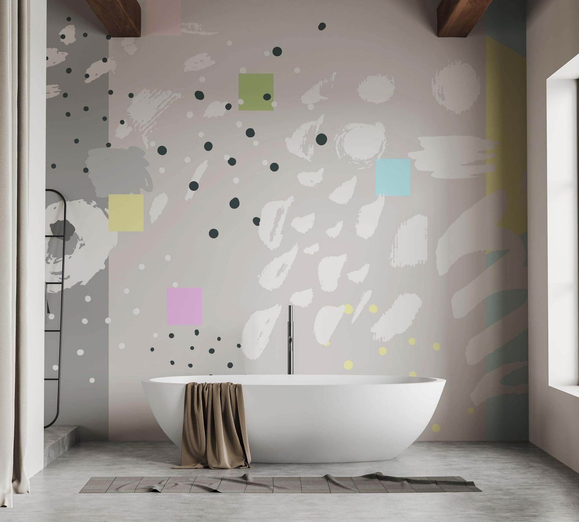 Abstract Art Design Brush Stroke Wallpaper Mural - Giffywalls